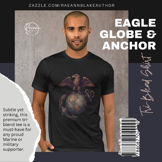 T-shirt Aigle subtil, Globe & Anchor Tri-Blend Shirt
