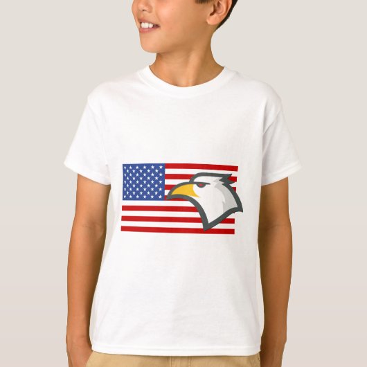 T-shirt Aigle sur le drapeau américain (Devant)