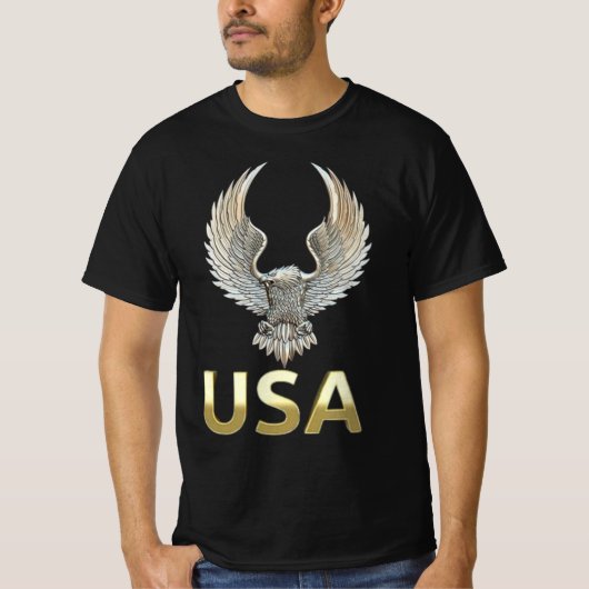 T-Shirt Aigle USA Doré (Devant)