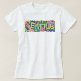 T-shirt Aiguille de l'espace rétro Seattle Mont Rainier Or