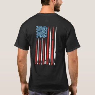 T-shirt Aiguilles à coudre pour femmes Drapeau américain U