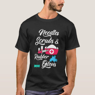 T-shirt Aiguilles Gants en Caoutchouc de Nettoyage Phlébot