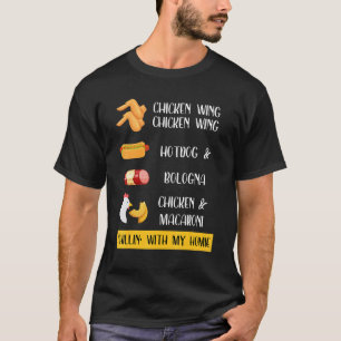 T-shirt Aile De Poulet Aile De Poulet Hotdog Et Bologna E