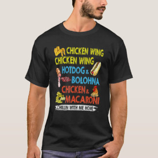 T-shirt Aile de Poulet Aile de Poulet Hotdog Et Bologna En