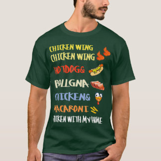 T-shirt Aile de poulet Aile de poulet Hotdog et Bologne