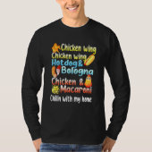 T-shirt Aile de poulet Aile de poulet Hotdog et Bologne (Devant)