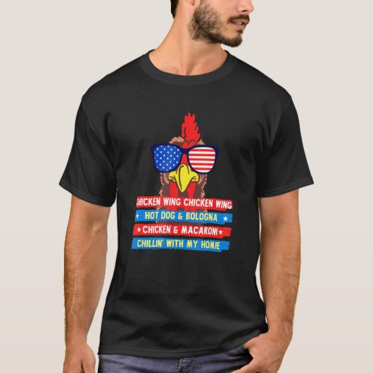 T-shirt Aile De Poulet Cuite Aile De Poulet Chaud Chien Et (Devant)