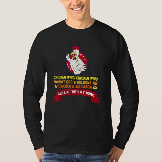 T-shirt Aile De Poulet Cuite Aile De Poulet Chaud Chien Et (Devant)
