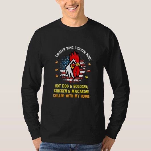 T-shirt Aile De Poulet Cuite Aile De Poulet Chaud Chien Et (Devant)