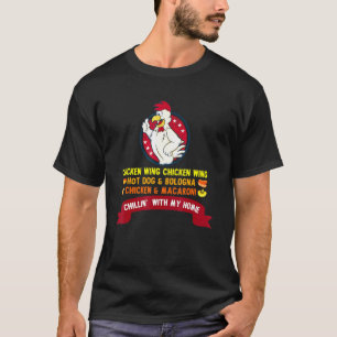 T-shirt Aile De Poulet Cuite Aile De Poulet Chaud Chien Et