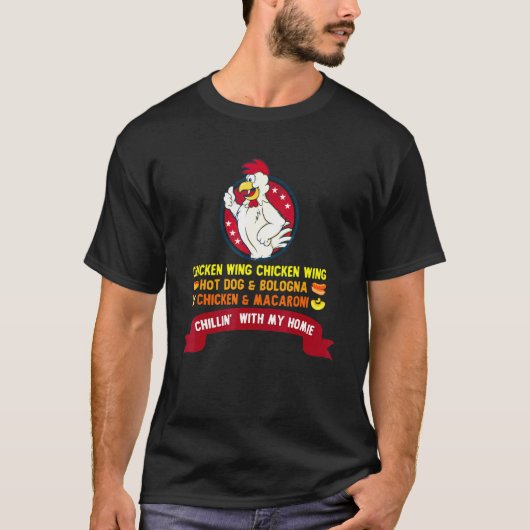 T-shirt Aile De Poulet Cuite Aile De Poulet Chaud Chien Et (Devant)