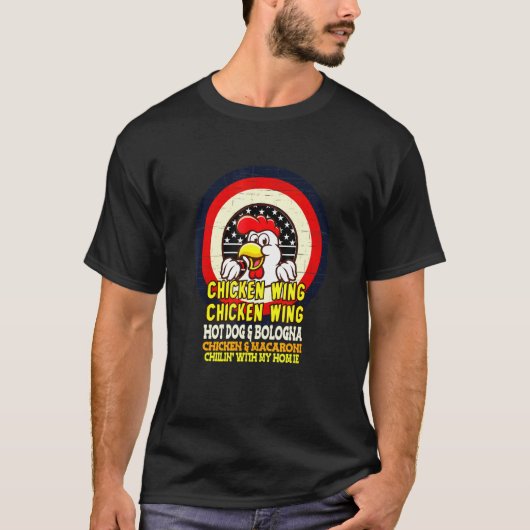 T-shirt Aile De Poulet Cuite Aile De Poulet Chaud Chien Et (Devant)