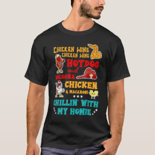 T-shirt Aile de poulet Hot Dog Et Bologna Poulet & Macaron