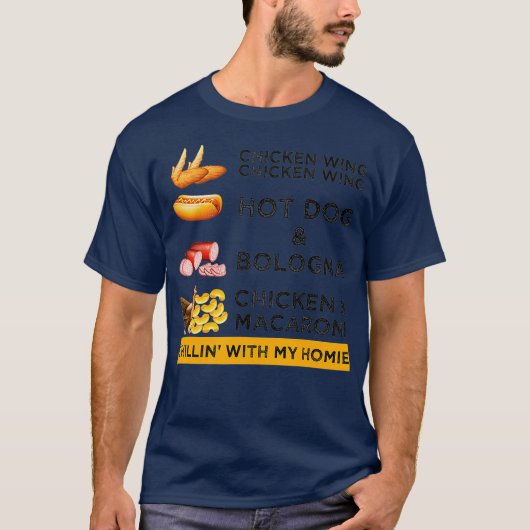 T-shirt Aile de poulets Aile de poulet Hotdog et Bologne H (Devant)