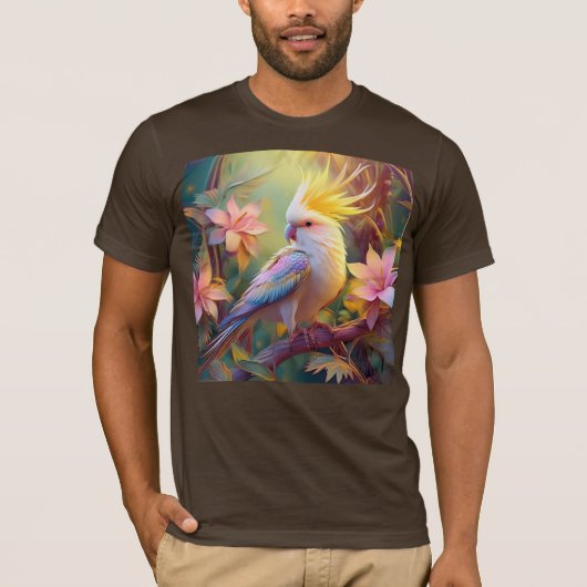 T-shirt Aile Iridescente Cockatiel Imaginaire Oiseau (Devant)