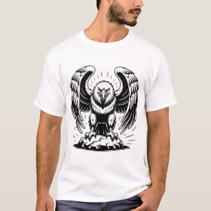 T-shirt Ailes d'Aigle à tête blanche déployées Graphisme O