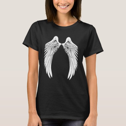 T-shirt Ailes d'ange blanches arrière (Devant)