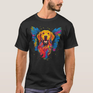 T-shirt Ailes d'ange d'art Chien Retriever doré