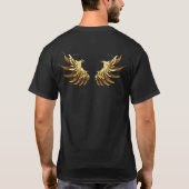 T-shirt Ailes d'Ange d'or sur arrière - plan noir (Dos)