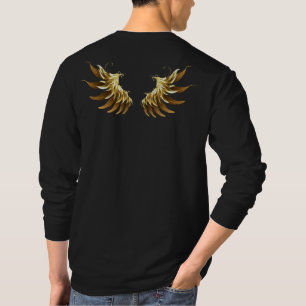 T-shirt Ailes d'Ange d'or sur arrière - plan noir