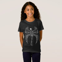 Ailes d'ange squelettiques en noir et blanc