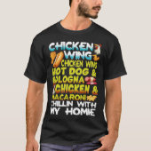 T-shirt Ailes de poulet Ailes de poulet Hot Dog & Bologne (Devant)