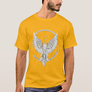 T-shirt Ailes minimalistes : Plumes Line Art Stamped T-shi