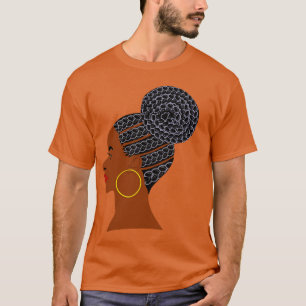 T-shirt Ailleurs Africaines Américaines Femme Gris Cheveux