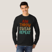 T-shirt Aim Throw Swear Repeat Boule Boccia Petanque Boule (Devant entier)