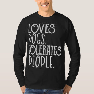 T-shirt Aime Chien Tolérate Personnes Drôle Chien Amoureux
