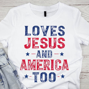 T-shirt Aime Jésus Et L'Amérique Aussi