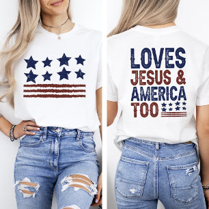 T-shirt Aime Jésus et l'Amérique aussi 4 juillet