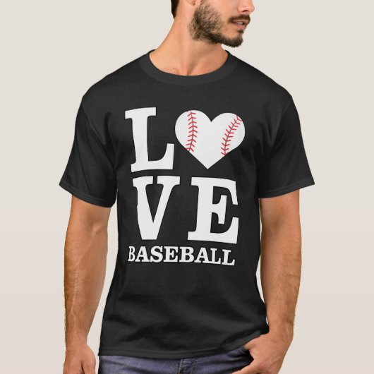 T-shirt Aime le baseball (Devant)