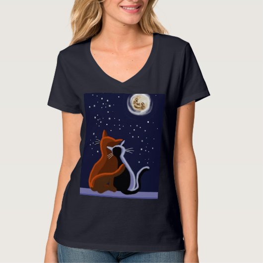 T-shirt Aime les chats (Devant)