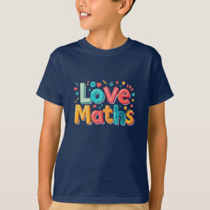 T-shirt Aime les maths - typographie amusante