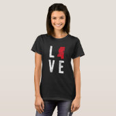 T-shirt Aime Mississippi Carte Amérique Indépendance Améri (Devant entier)