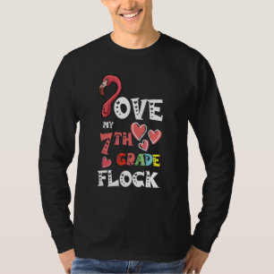 T-shirt Aime mon professeur de 7e année Flock Flamingo Ele