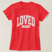 T-shirt AIMÉ PAR CHRIST Valentine Écriture féminine Rouge (Design devant)