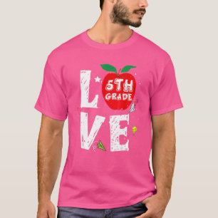 T-shirt Aimer 5e année Cute Apple Enseignants Étudiants Re
