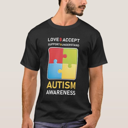 T-shirt Aimer Accepter Soutien Autisme Chemise Autiste Aut (Devant)