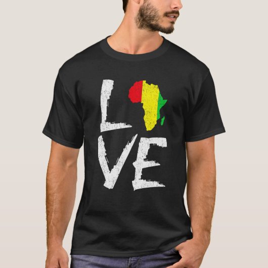 T-shirt Aimer Afrique Noir Histoire Mois Afro-Américain M (Devant)