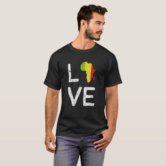 T-shirt Aimer Afrique Noir Histoire Mois Afro-Américain M (Devant entier)