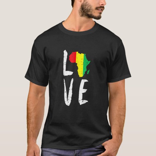 T-shirt Aimer Afrique Noir Histoire Mois Afro-Américain M (Devant)