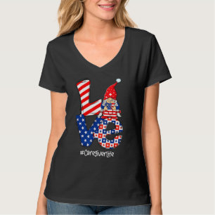T-shirt Aimer Aide à la vie Infirmière Stethoscope Patriot