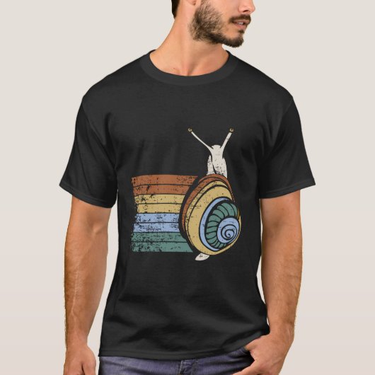 T-shirt Aimer Animaux Retro Snail Conception Cadeau Idée P (Devant)