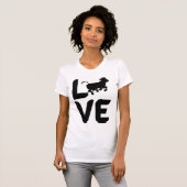 T-shirt Aimer avec la vache comme un O (Devant entier)