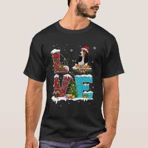 T-shirt Aimer Basset Hound Avec Chapeau De Père Noël Cos