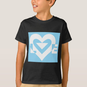 T-shirt Aimer Blanc sur Bleu