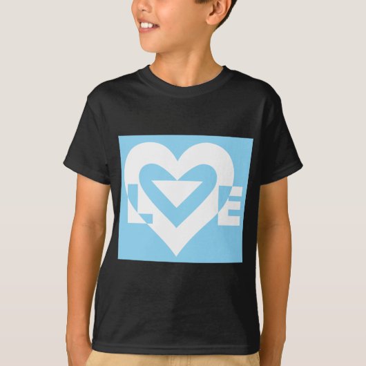 T-shirt Aimer Blanc sur Bleu (Devant)