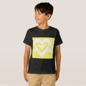 T-shirt Aimer Blanc sur Jaune (Devant entier)